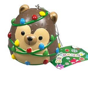 NEW 2022 Squishmallows HANS the Hedgehog Holiday Lights Christmas Ornament 3.5"